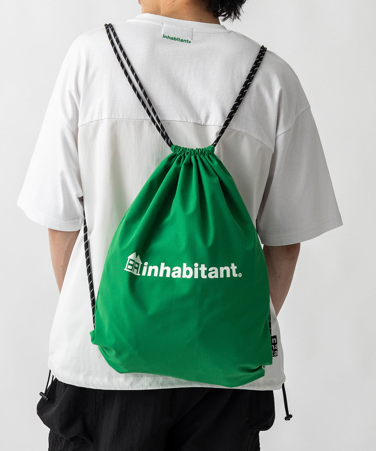【MENS】ワンポイント ブランドロゴプリント ベーシック ナップザック /inhabitant(インハビタント)