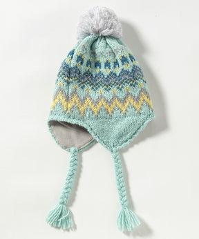 【KIDS/JUNIOR】Mix Border Junior Earflap Beanie ミックスボーダージュニアイヤーフラップビーニー / JUNIOR ACC / 子供用 ニットキャップ / phenixスキーウェア 24AW