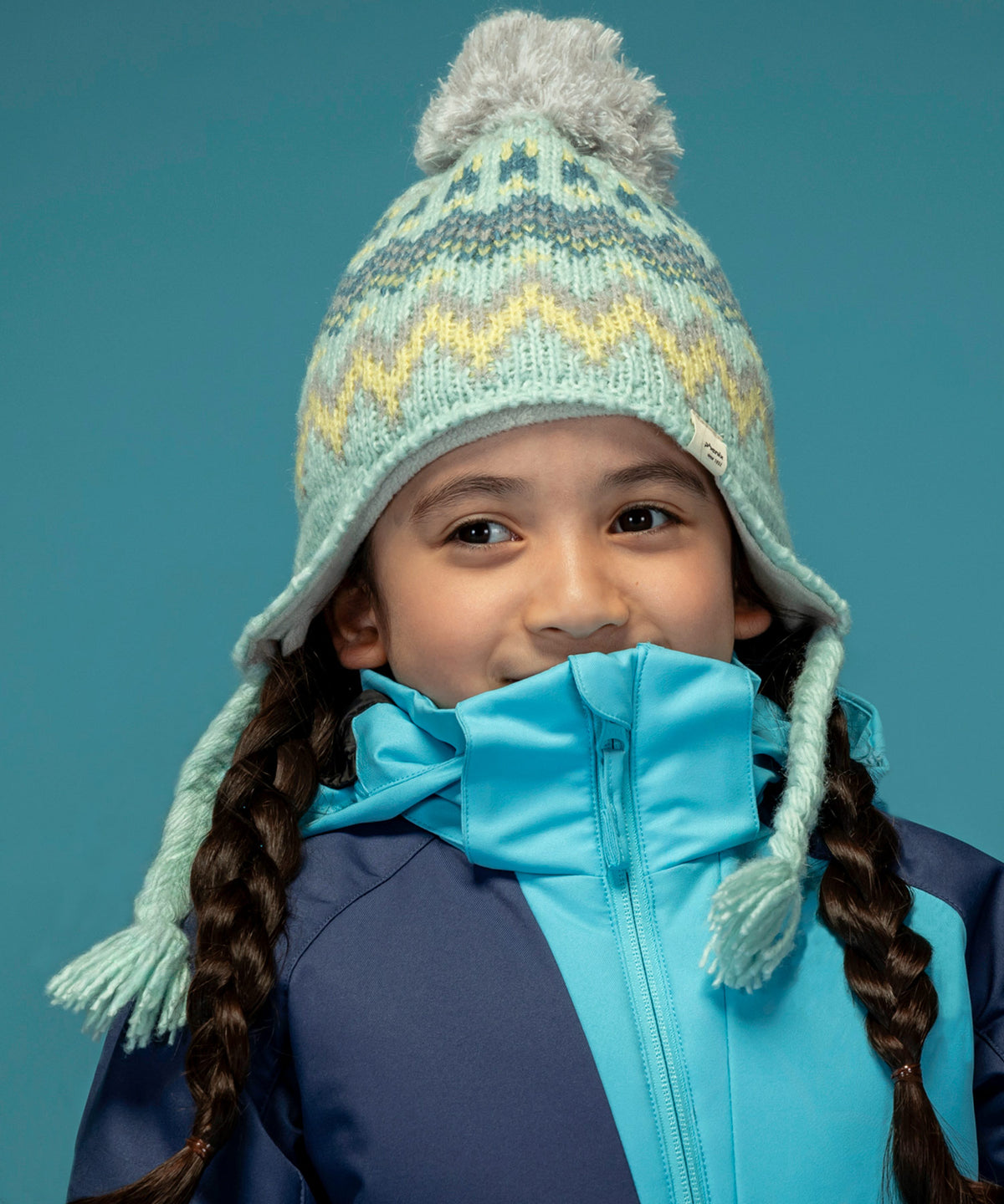 【KIDS/JUNIOR】Mix Border Junior Earflap Beanie ミックスボーダージュニアイヤーフラップビーニー / JUNIOR ACC / 子供用 ニットキャップ / phenixスキーウェア 24AW