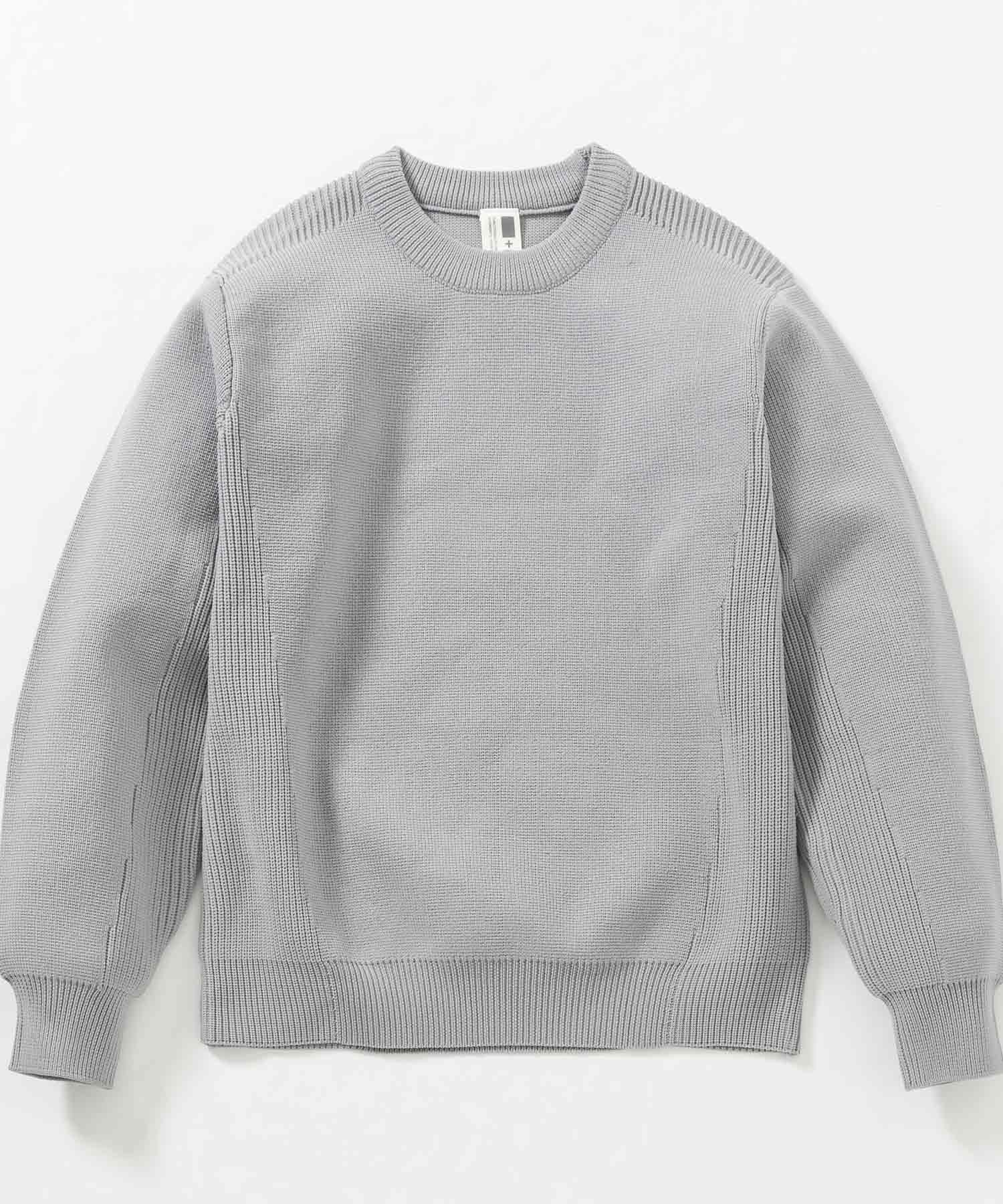 【MENS】HYBRID KNITTED LONG SLEEVE PULL OVER ハイブリッド ニット ロングスリーブ プルオーバー  +phenix(プラスフェニックス)　