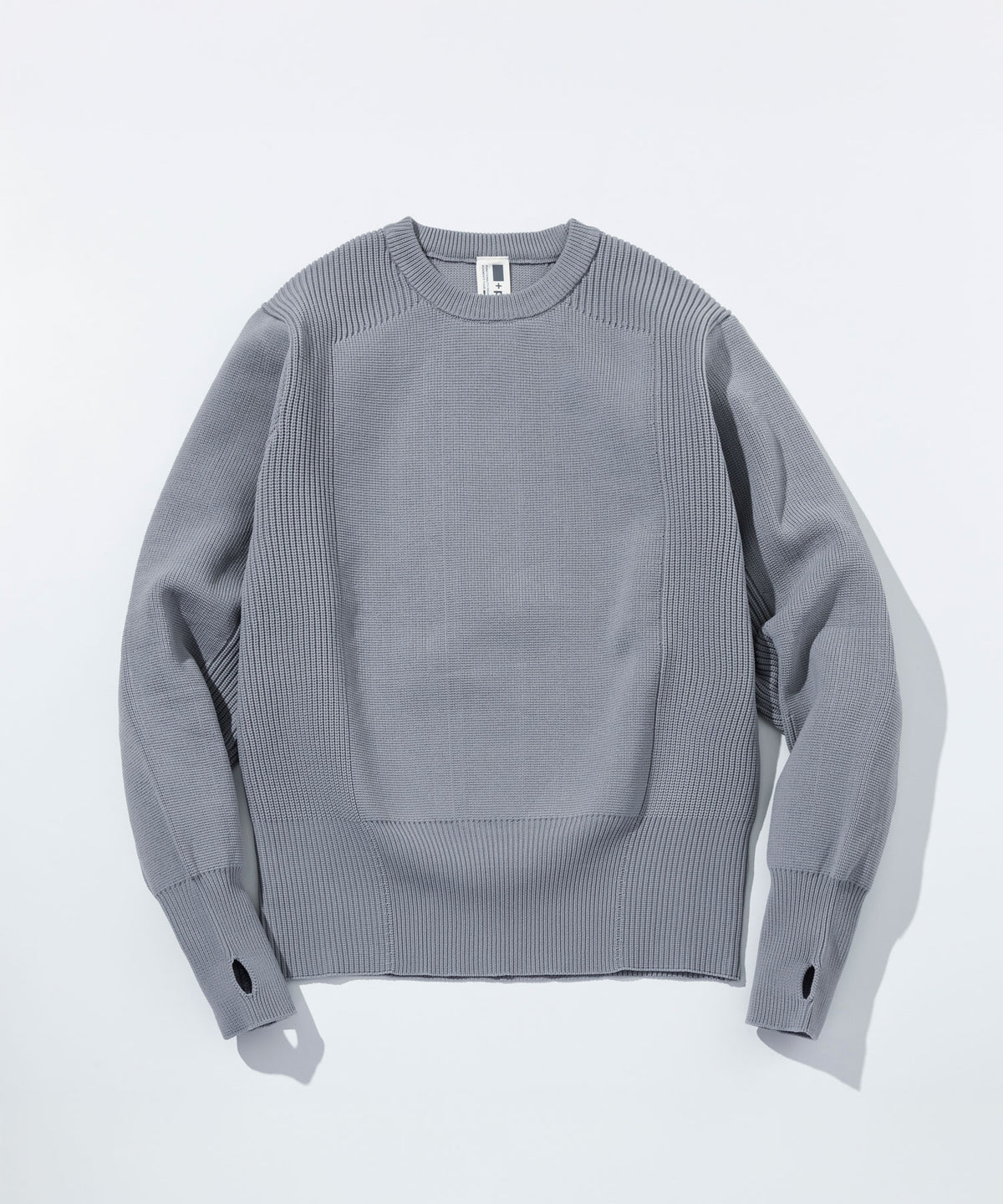 【MENS】HYBRID KNITTED LONG RIB PULL OVER  ハイブリッドニット ロングリブプルオーバー / +phenix(プラスフェニックス)