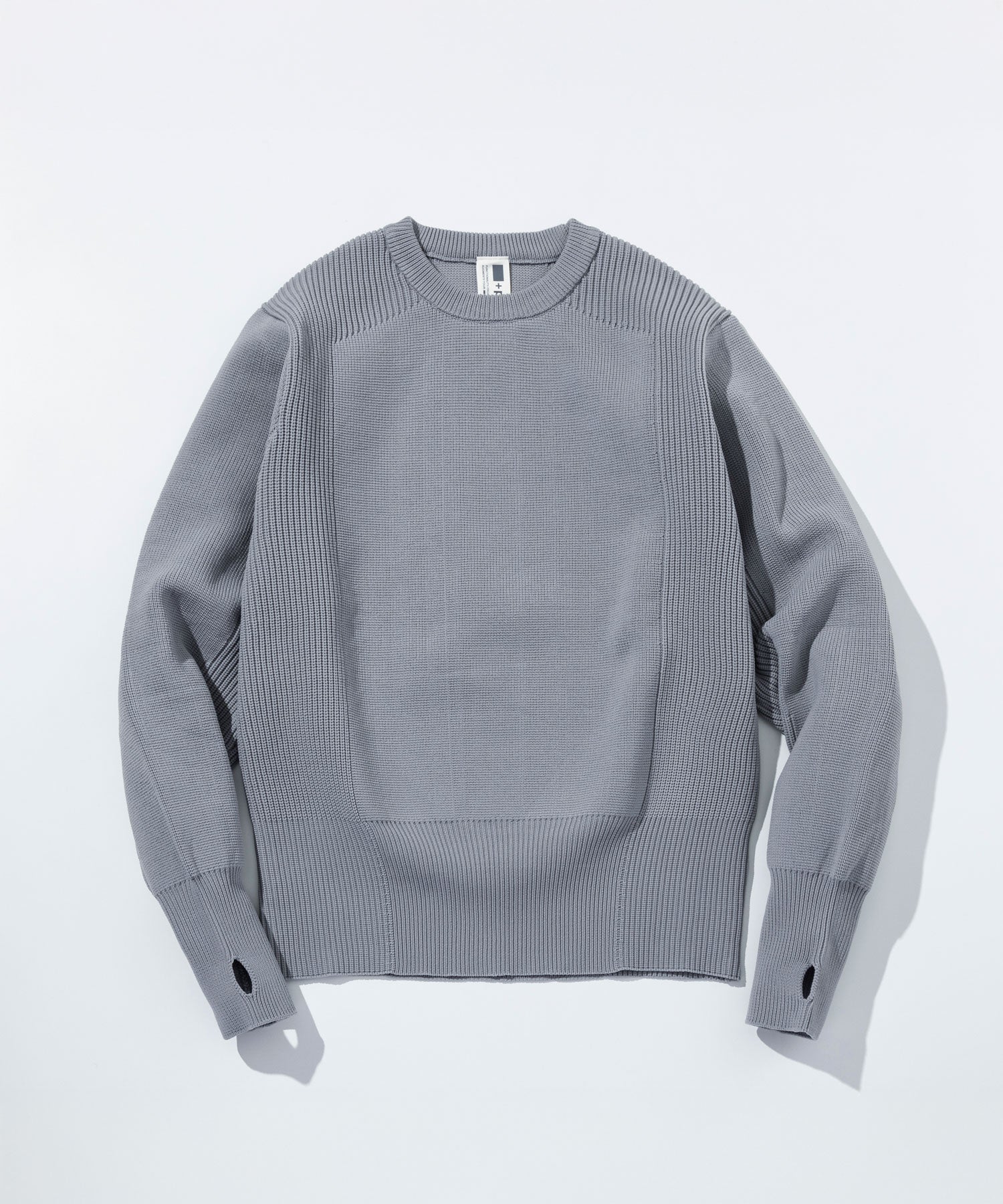 【MENS】HYBRID KNITTED LONG RIB PULL OVER  ハイブリッドニット ロングリブプルオーバー / +phenix(プラスフェニックス)