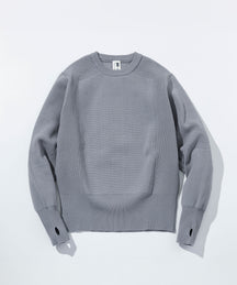 【MENS】HYBRID KNITTED LONG RIB PULL OVER  ハイブリッドニット ロングリブプルオーバー / +phenix(プラスフェニックス)