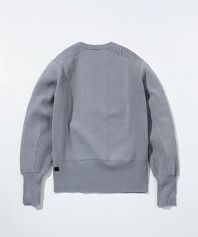 【MENS】HYBRID KNITTED LONG RIB PULL OVER  ハイブリッドニット ロングリブプルオーバー / +phenix(プラスフェニックス)