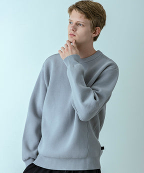 【MENS】HYBRID KNITTED LONG SLEEVE PULL OVER  ハイブリッドニット ロングスリーブプルオーバー / +phenix(プラスフェニックス)