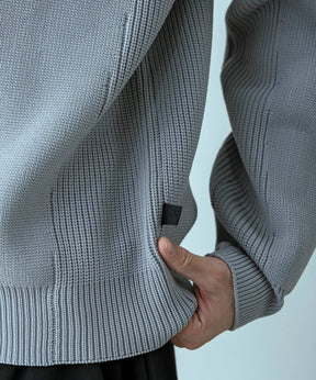 【MENS】HYBRID KNITTED LONG SLEEVE PULL OVER  ハイブリッドニット ロングスリーブプルオーバー / +phenix(プラスフェニックス)
