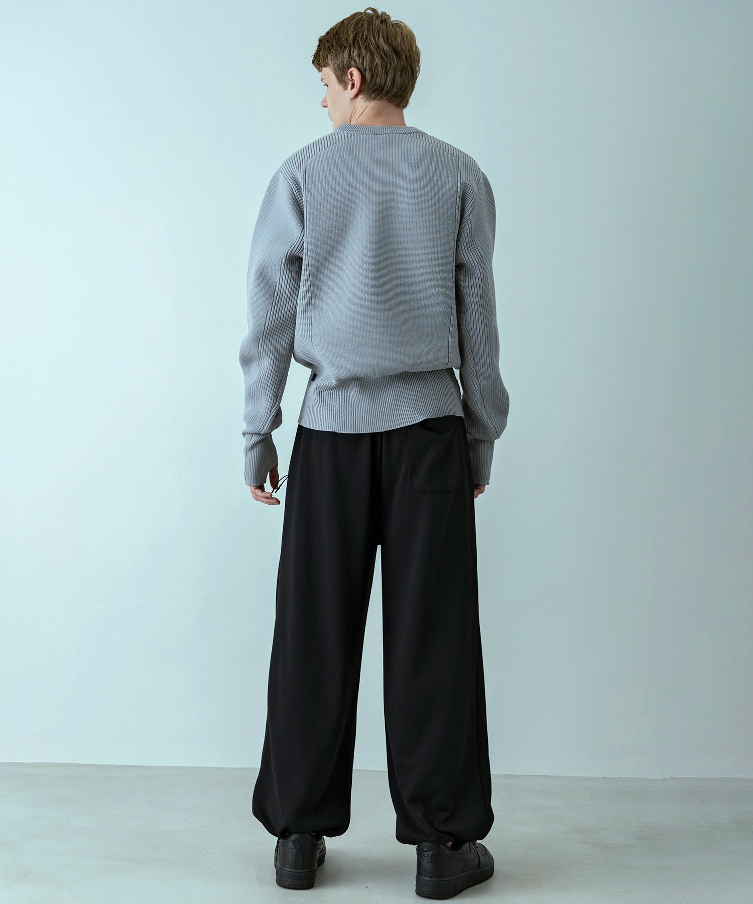 【MENS】HYBRID KNITTED LONG RIB PULL OVER  ハイブリッドニット ロングリブプルオーバー / +phenix(プラスフェニックス)
