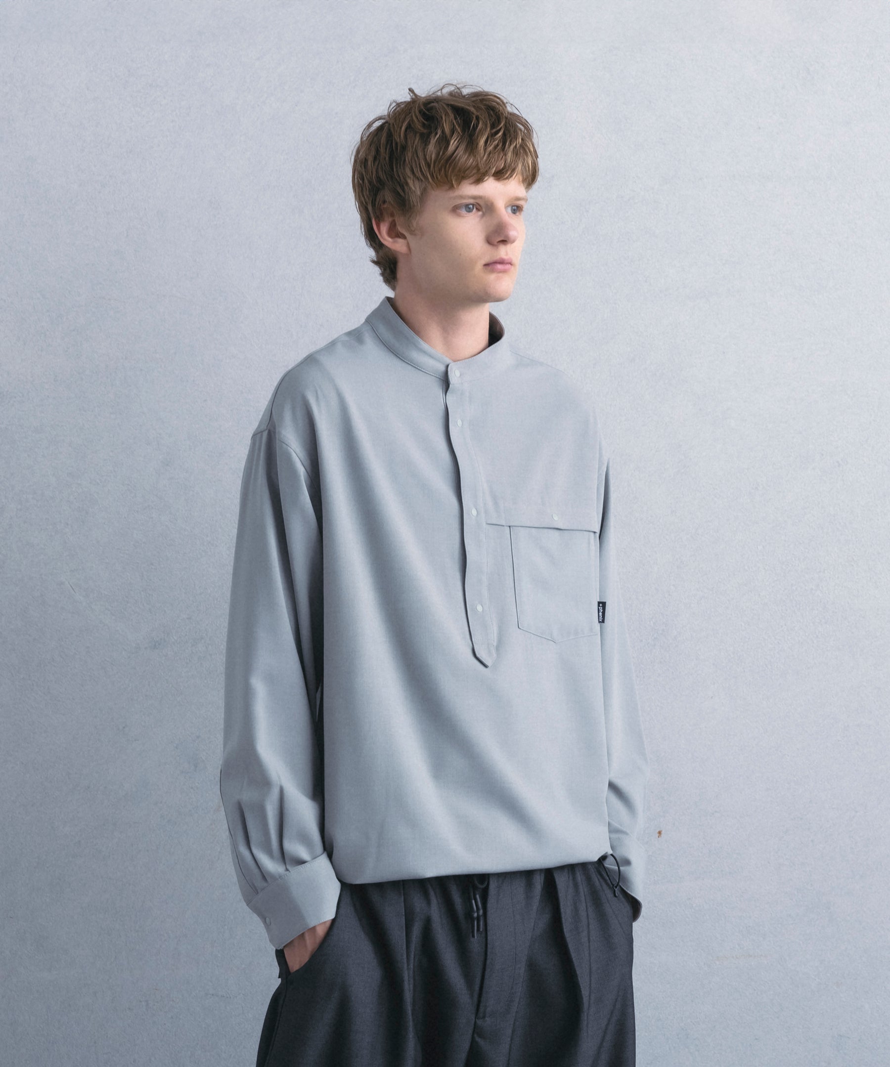 【1月中旬お届け予約商品】PULLOVER BAND COLLAR SHIRT プルオーバーバンドカラーシャツ