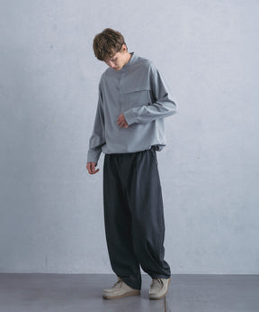 【1月中旬お届け予約商品】PULLOVER BAND COLLAR SHIRT プルオーバーバンドカラーシャツ