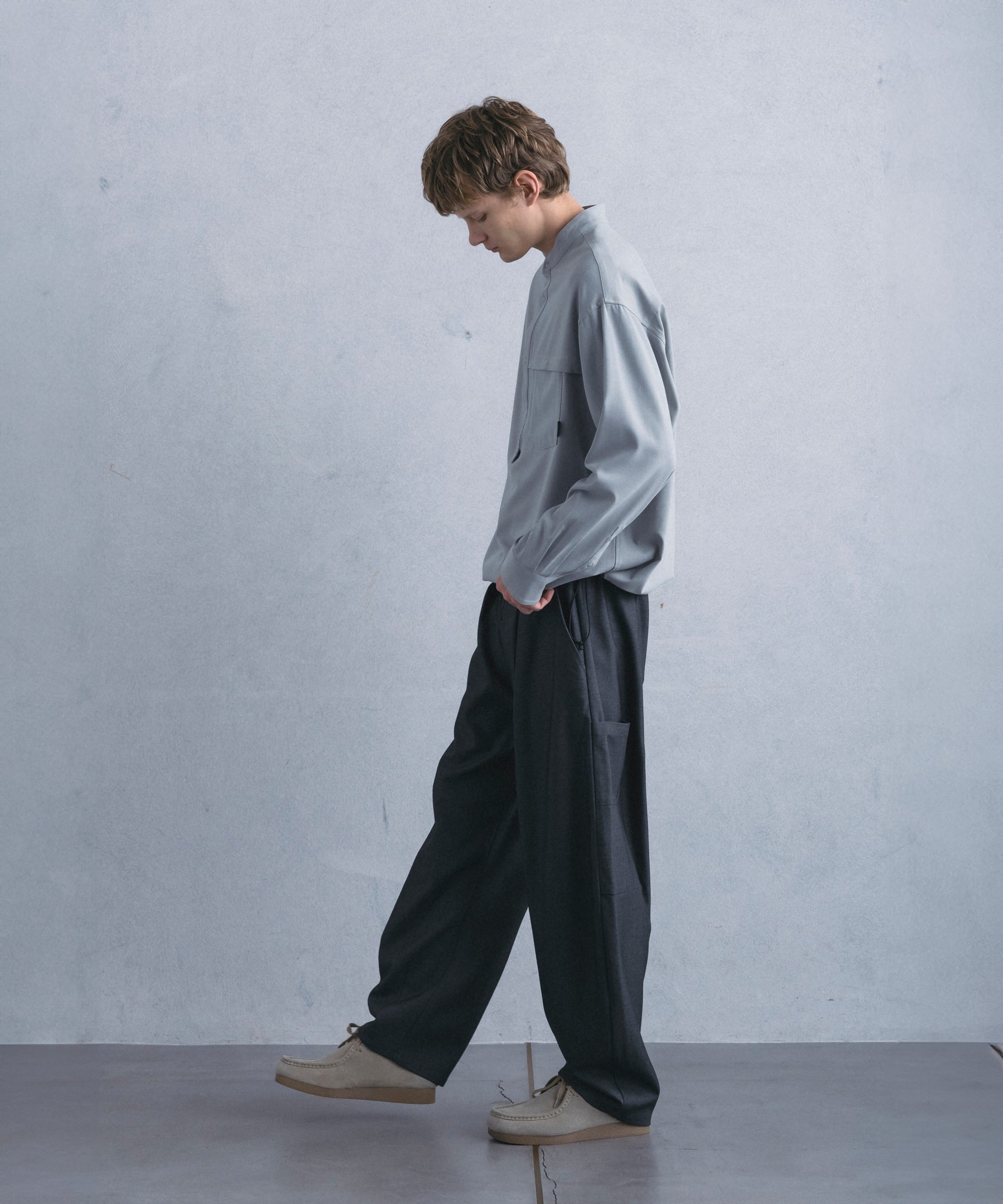 【1月中旬お届け予約商品】PULLOVER BAND COLLAR SHIRT プルオーバーバンドカラーシャツ