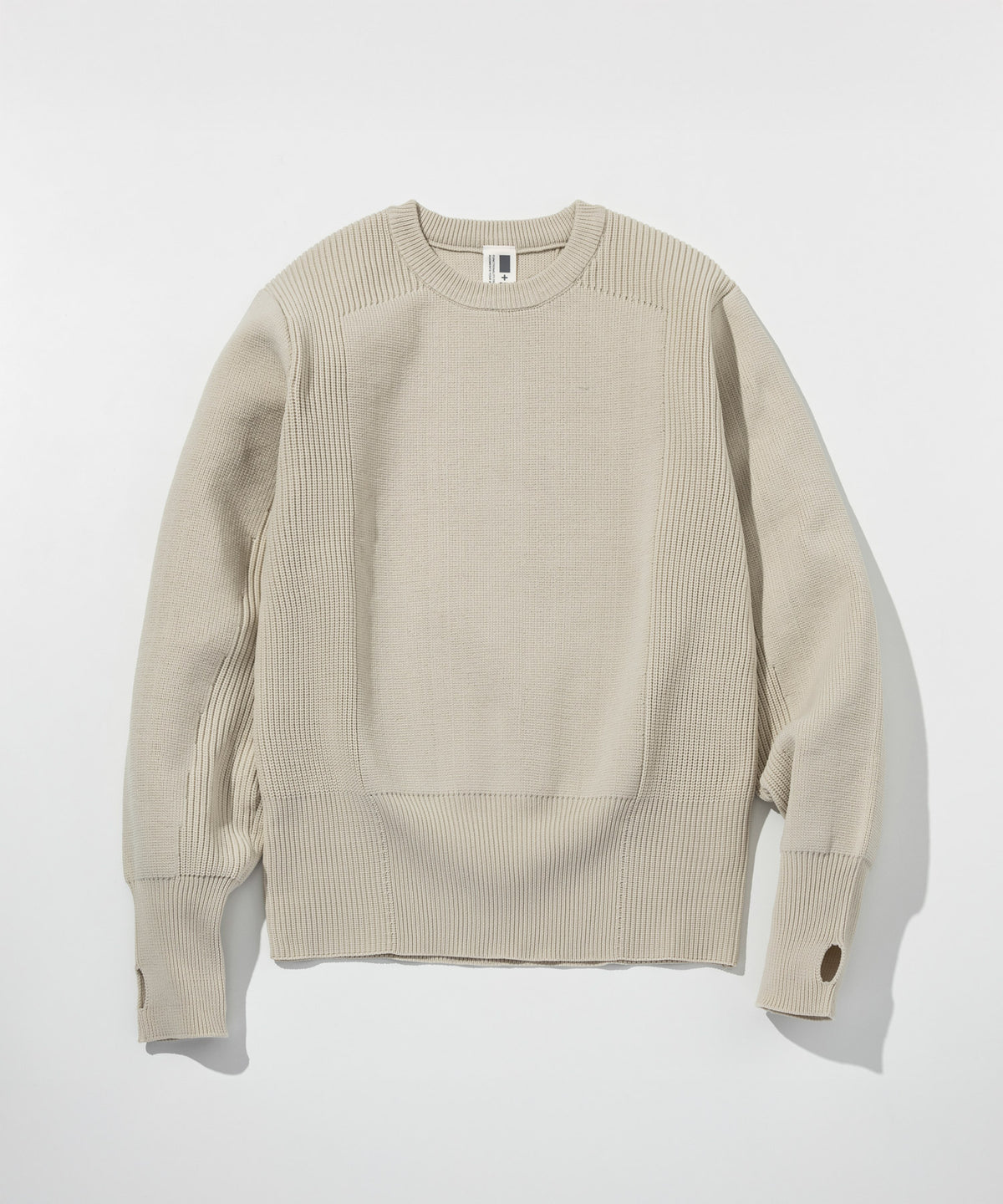 【MENS】HYBRID KNITTED LONG RIB PULL OVER  ハイブリッドニット ロングリブプルオーバー / +phenix(プラスフェニックス)