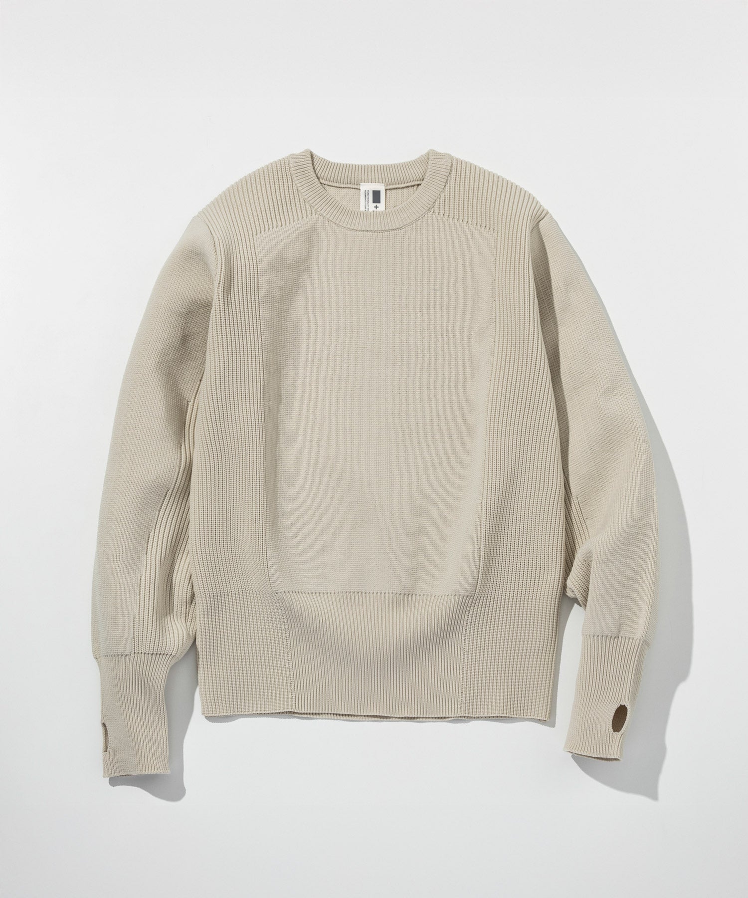 【MENS】HYBRID KNITTED LONG RIB PULL OVER  ハイブリッドニット ロングリブプルオーバー / +phenix(プラスフェニックス)