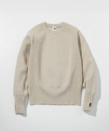 【MENS】HYBRID KNITTED LONG RIB PULL OVER  ハイブリッドニット ロングリブプルオーバー / +phenix(プラスフェニックス)