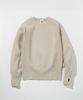 【MENS】HYBRID KNITTED LONG RIB PULL OVER  ハイブリッドニット ロングリブプルオーバー / +phenix(プラスフェニックス)