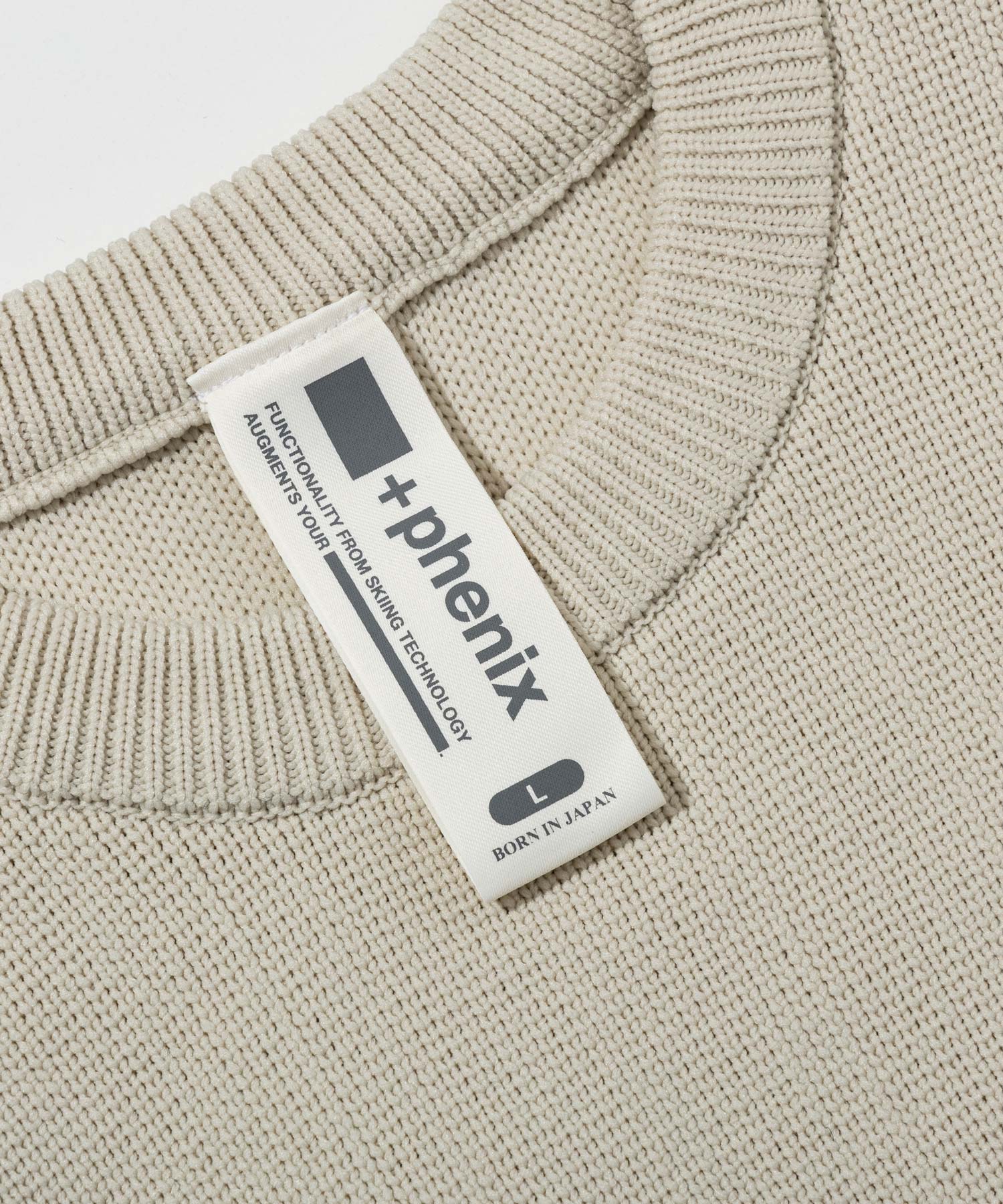 【MENS】HYBRID KNITTED LONG SLEEVE PULL OVER  ハイブリッドニット ロングスリーブプルオーバー / +phenix(プラスフェニックス)