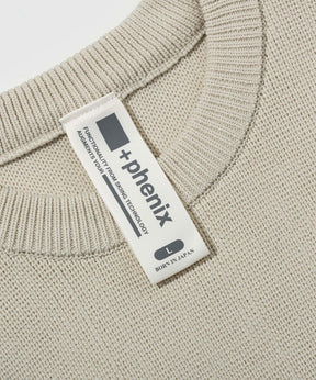 【MENS】HYBRID KNITTED LONG SLEEVE PULL OVER  ハイブリッドニット ロングスリーブプルオーバー / +phenix(プラスフェニックス)