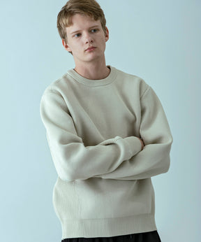 【MENS】HYBRID KNITTED LONG SLEEVE PULL OVER  ハイブリッドニット ロングスリーブプルオーバー / +phenix(プラスフェニックス)