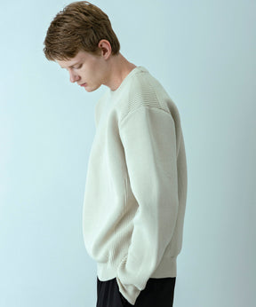 【MENS】HYBRID KNITTED LONG SLEEVE PULL OVER  ハイブリッドニット ロングスリーブプルオーバー / +phenix(プラスフェニックス)