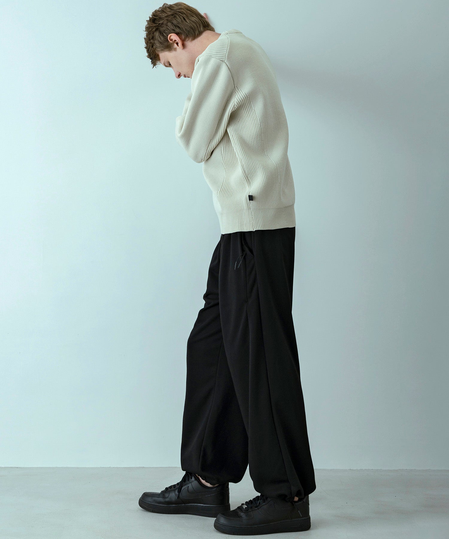 【MENS】HYBRID KNITTED LONG SLEEVE PULL OVER  ハイブリッドニット ロングスリーブプルオーバー / +phenix(プラスフェニックス)