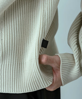 【MENS】HYBRID KNITTED LONG SLEEVE PULL OVER  ハイブリッドニット ロングスリーブプルオーバー / +phenix(プラスフェニックス)