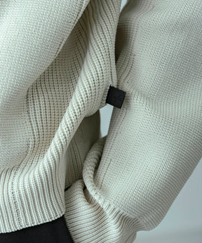 【MENS】HYBRID KNITTED LONG SLEEVE PULL OVER  ハイブリッドニット ロングスリーブプルオーバー / +phenix(プラスフェニックス)