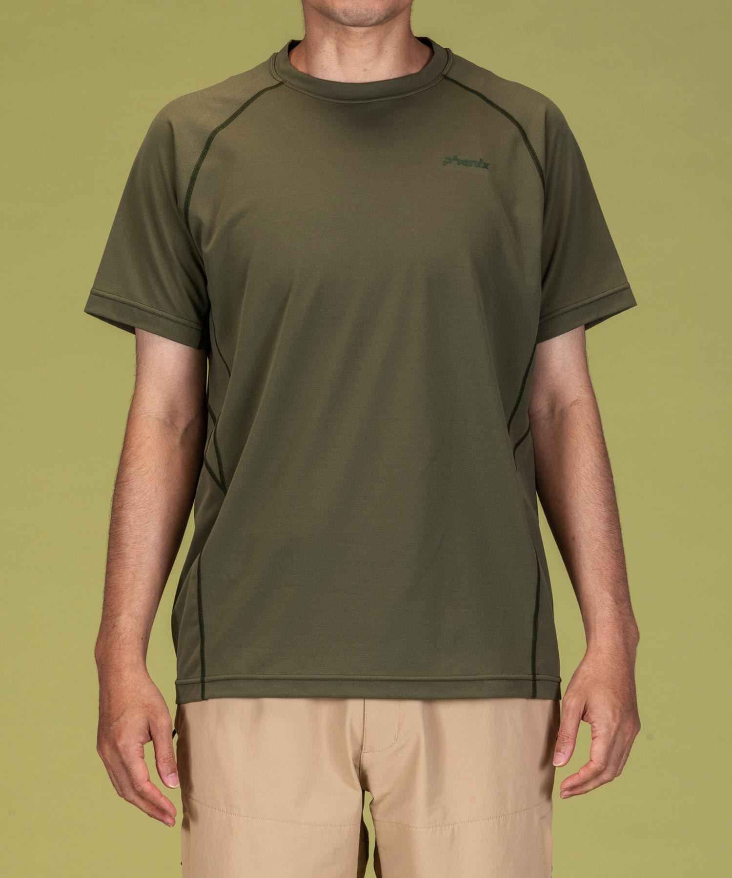 【MENS】クルーネック半袖Tシャツ メンズTシャツ 速乾 ストレッチ 快適 抗菌 防臭 ティーシャツ インナー / phenix outdoor(フェニックスアウトドア)