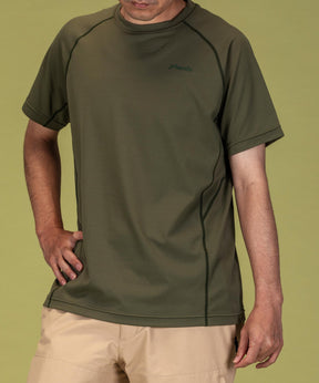 【MENS】クルーネック半袖Tシャツ メンズTシャツ 速乾 ストレッチ 快適 抗菌 防臭 ティーシャツ インナー / phenix outdoor(フェニックスアウトドア)