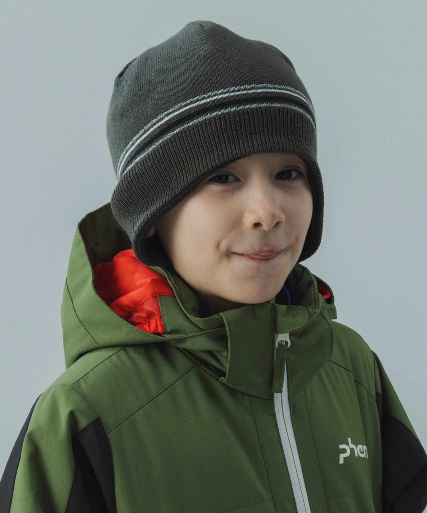 【KIDS/JUNIOR】Junior Simple Lined Knit Beanie / ジュニアシンプルラインドニットビーニー / phenix スキーウェア 26AW