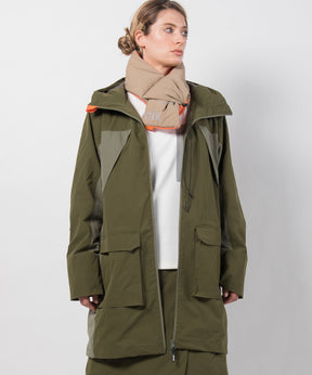 【WOMENS】撥水加工ロングジャケット Color Combination  Long Jacket テックウェア アーバンアウトドア 高機能ウェア +phenix(プラスフェニックス)