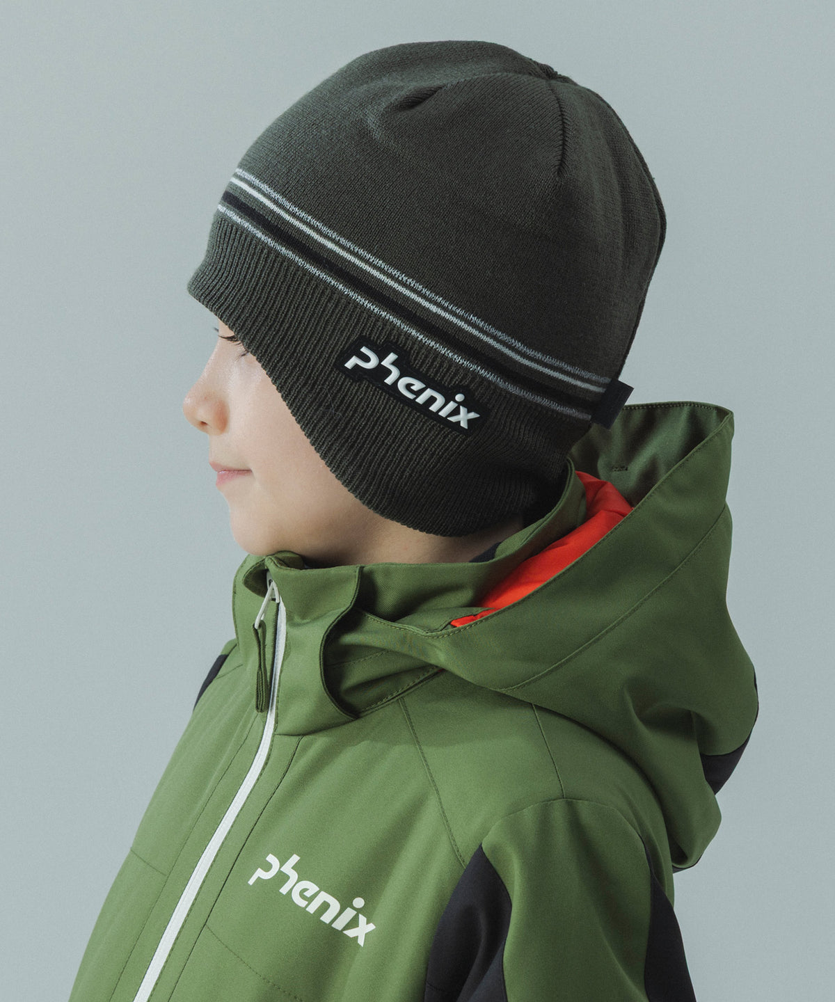 【KIDS/JUNIOR】Junior Simple Lined Knit Beanie / ジュニアシンプルラインドニットビーニー / phenix スキーウェア 26AW