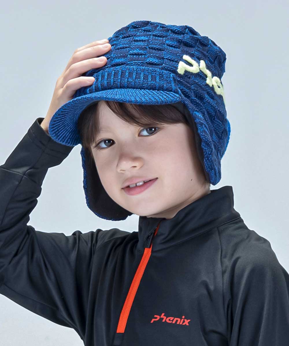 【KIDS/JUNIOR】子供用スキーウェア イヤーフラップニットハット 耳当て付き帽子 Maskman Earflap Knit Hat / Jr ACC /phenixスキーウェア23AW