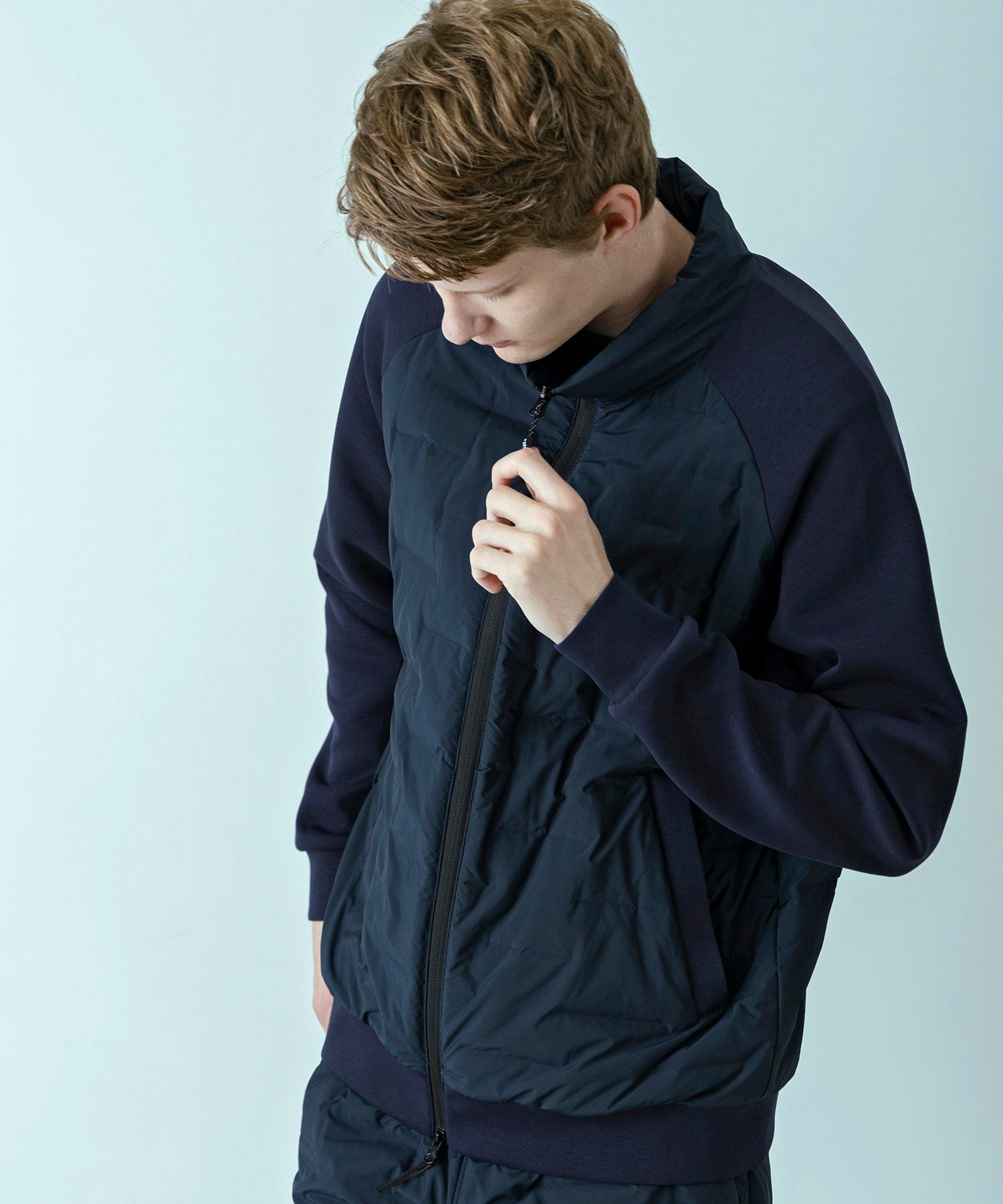 【MENS】HYBRID DOWN JACKET  ハイブリッドダウンジャケット / +phenix(プラスフェニックス)