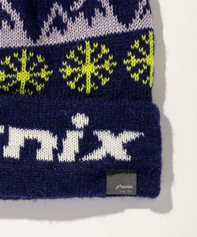 【KIDS/JUNIOR】Snow Pattern Knit Cap / スノーパターンニットキャップ / phenix スキーウェア 26AW