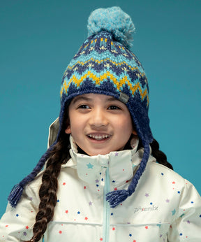 【KIDS/JUNIOR】Mix Border Junior Earflap Beanie ミックスボーダージュニアイヤーフラップビーニー / JUNIOR ACC / 子供用 ニットキャップ / phenixスキーウェア 24AW