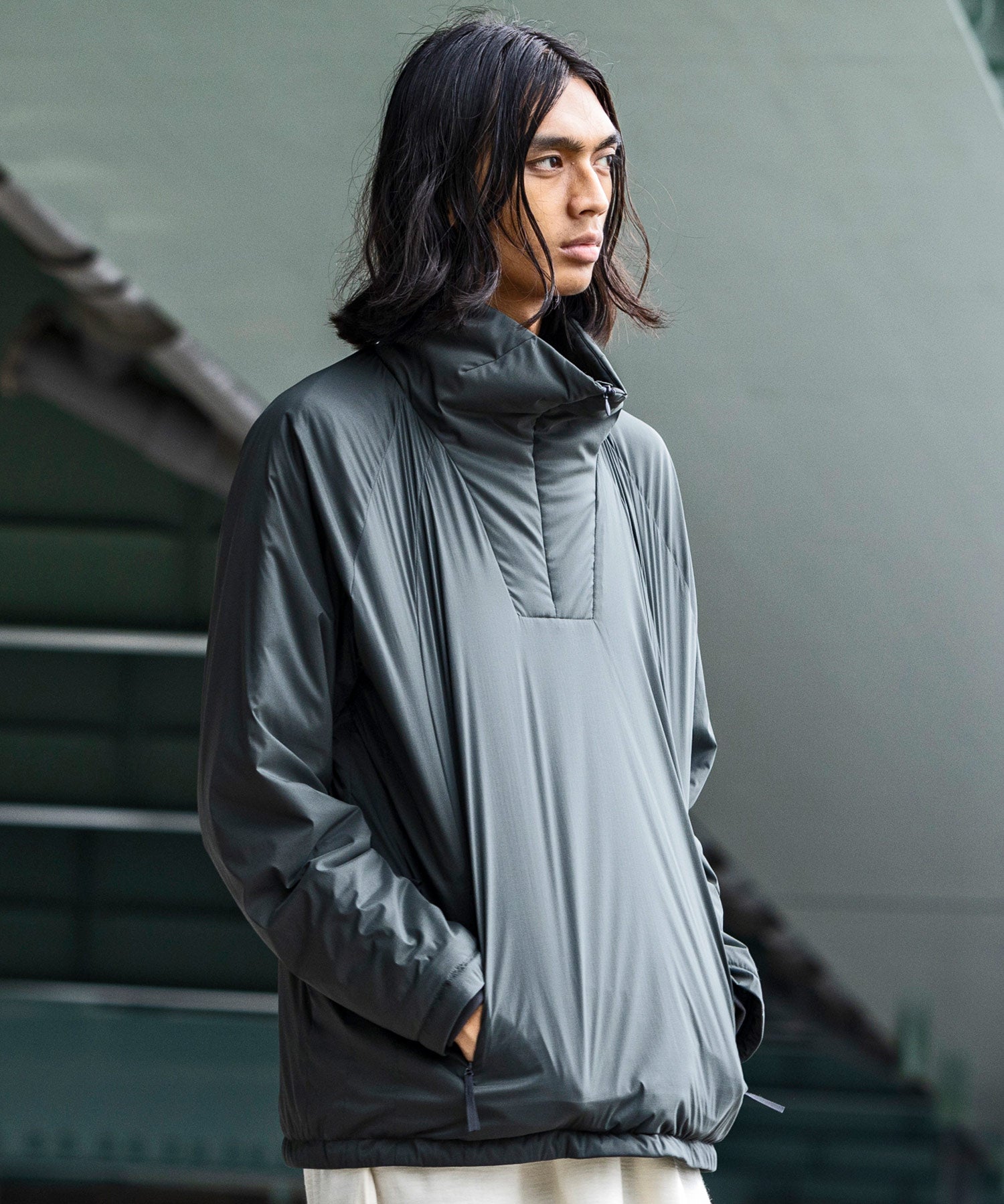 【MENS】ハーフジップロングスリーブ・アウター 中綿ジャケット Insuluted air half zip / PERTEX double weave / アルクフェニックス