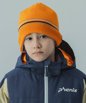 【KIDS/JUNIOR】Junior Simple Lined Knit Beanie / ジュニアシンプルラインドニットビーニー / phenix スキーウェア 26AW