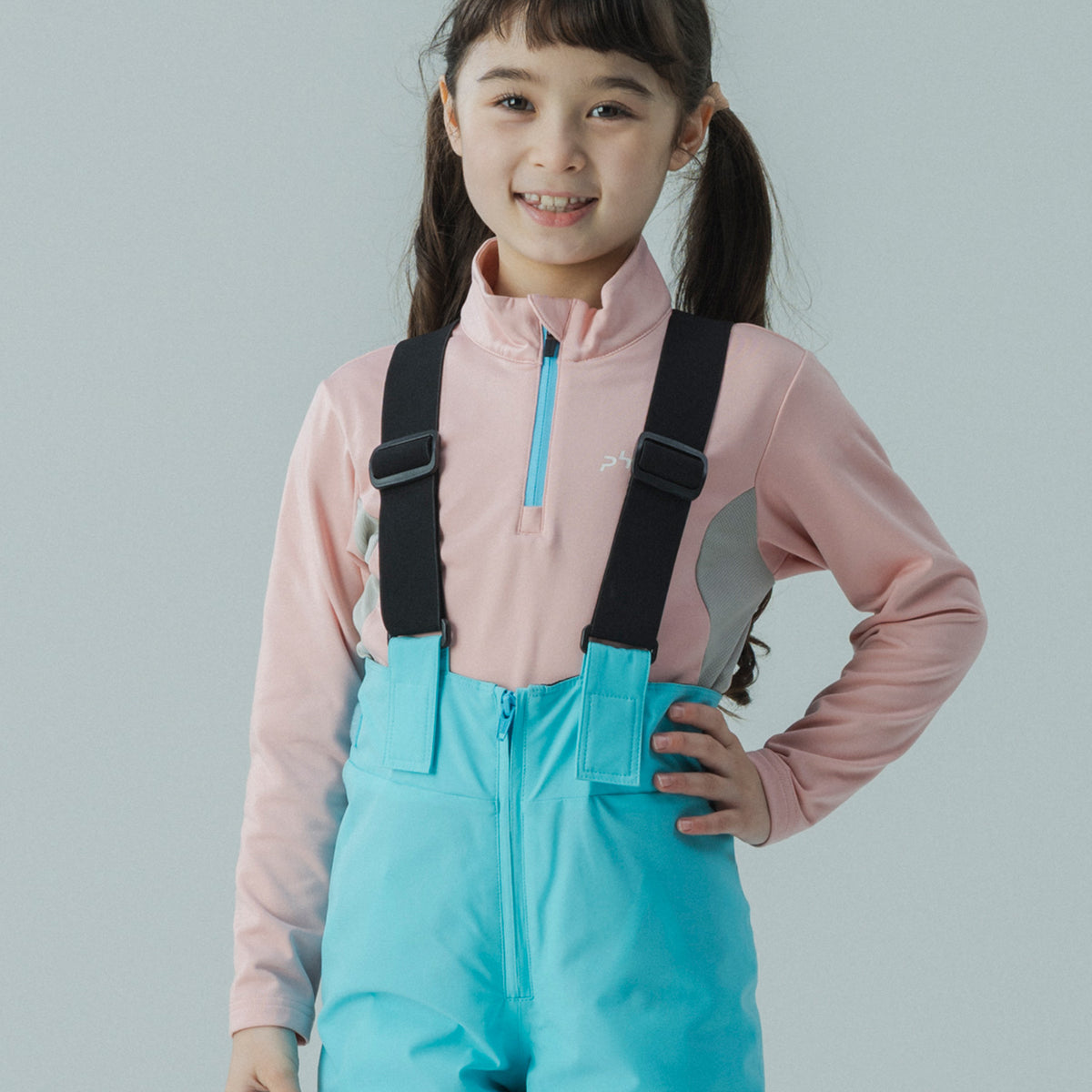 ESTIVO スノボウェア レディースM スキーウェア FOXファー 水色 KIDS/JUNIOR】Color Block Inner / カラーブロックインナー / phenix