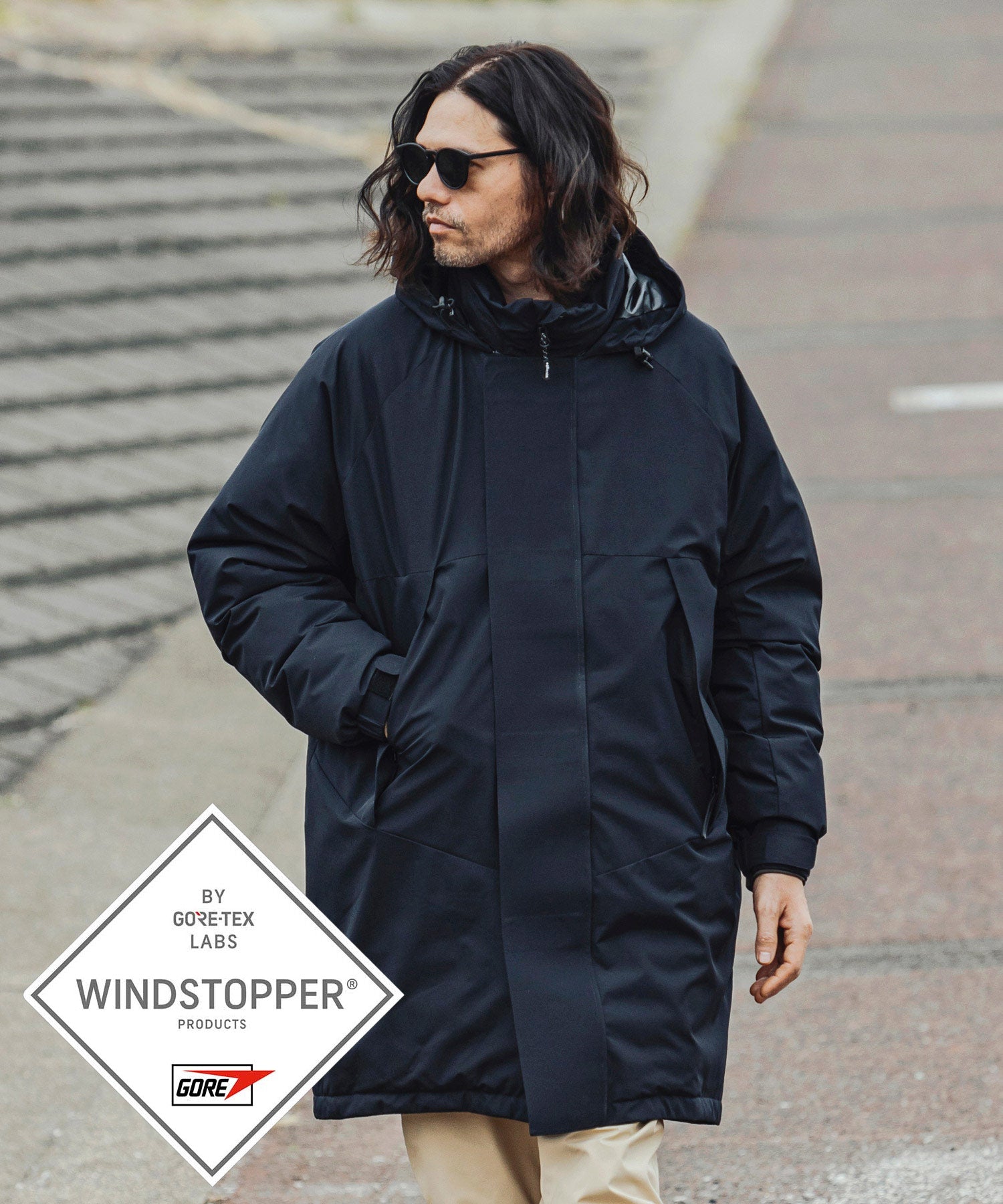 【MENS】L-7 DOWN COAT ダウンコート ウィンドストッパー / WINDSTOPPER(R) プロダクト by GORE TEX LABS +phenix(プラスフェニックス)