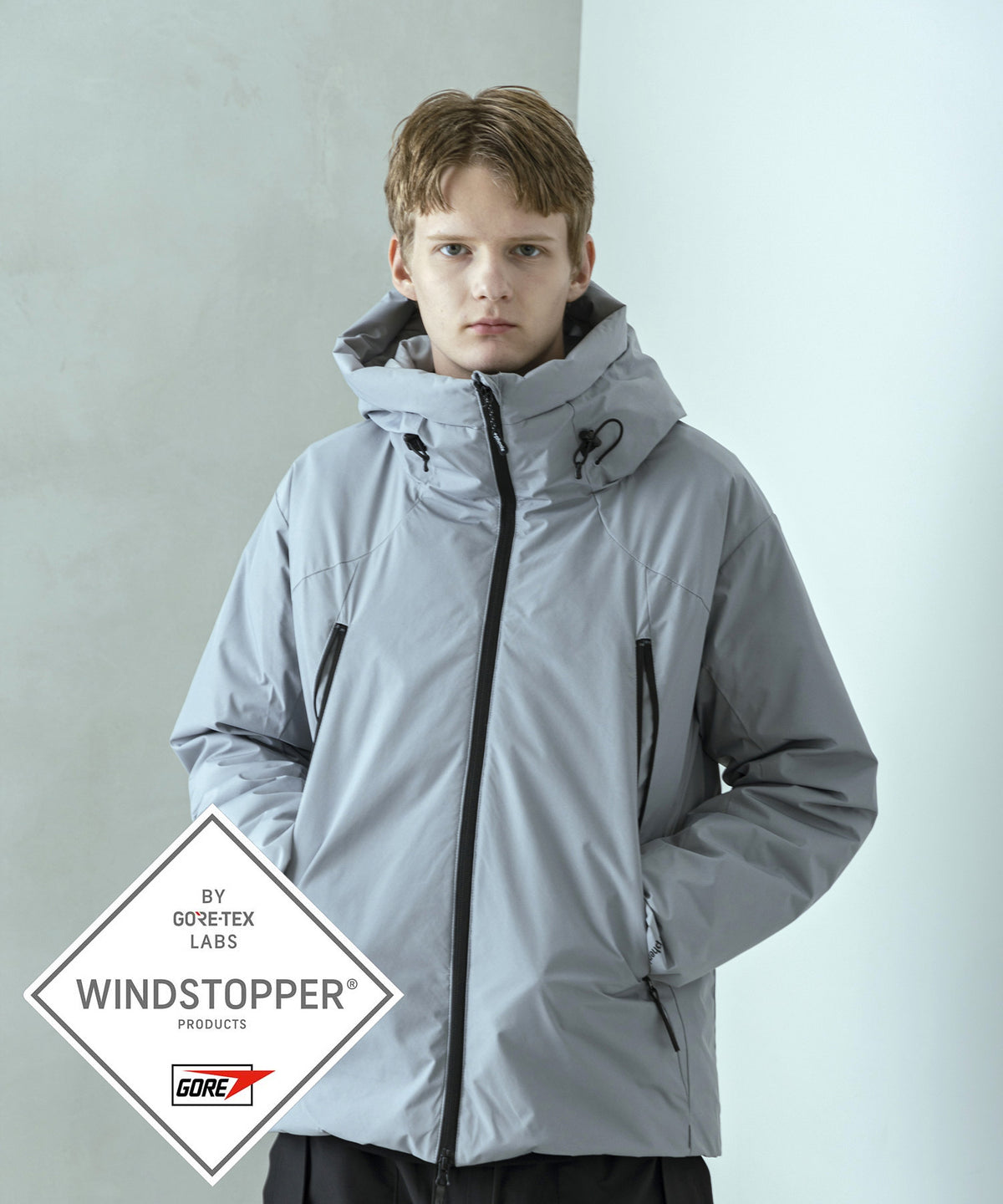 【MENS】DOWN JACKET  ダウンジャケット ウィンドストッパー / WINDSTOPPER(R) プロダクト by GORE TEX LABS / +phenix(プラスフェニックス)