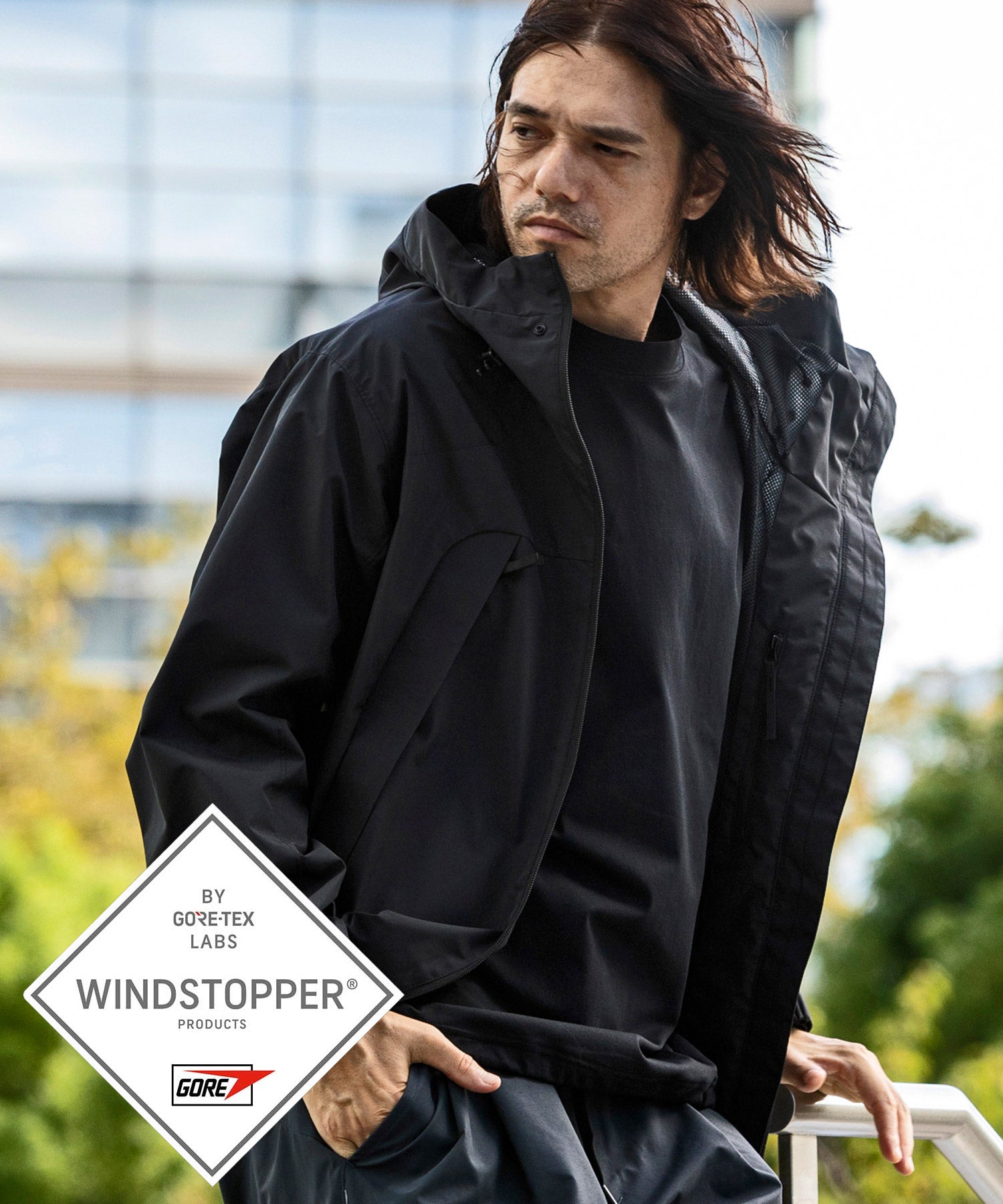 【MENS】FUSED FLAP JACKET フューズドフラップジャケット / WINDSTOPPER(R) プロダクト by GORE TEX LABS / +phenix(プラスフェニックス)