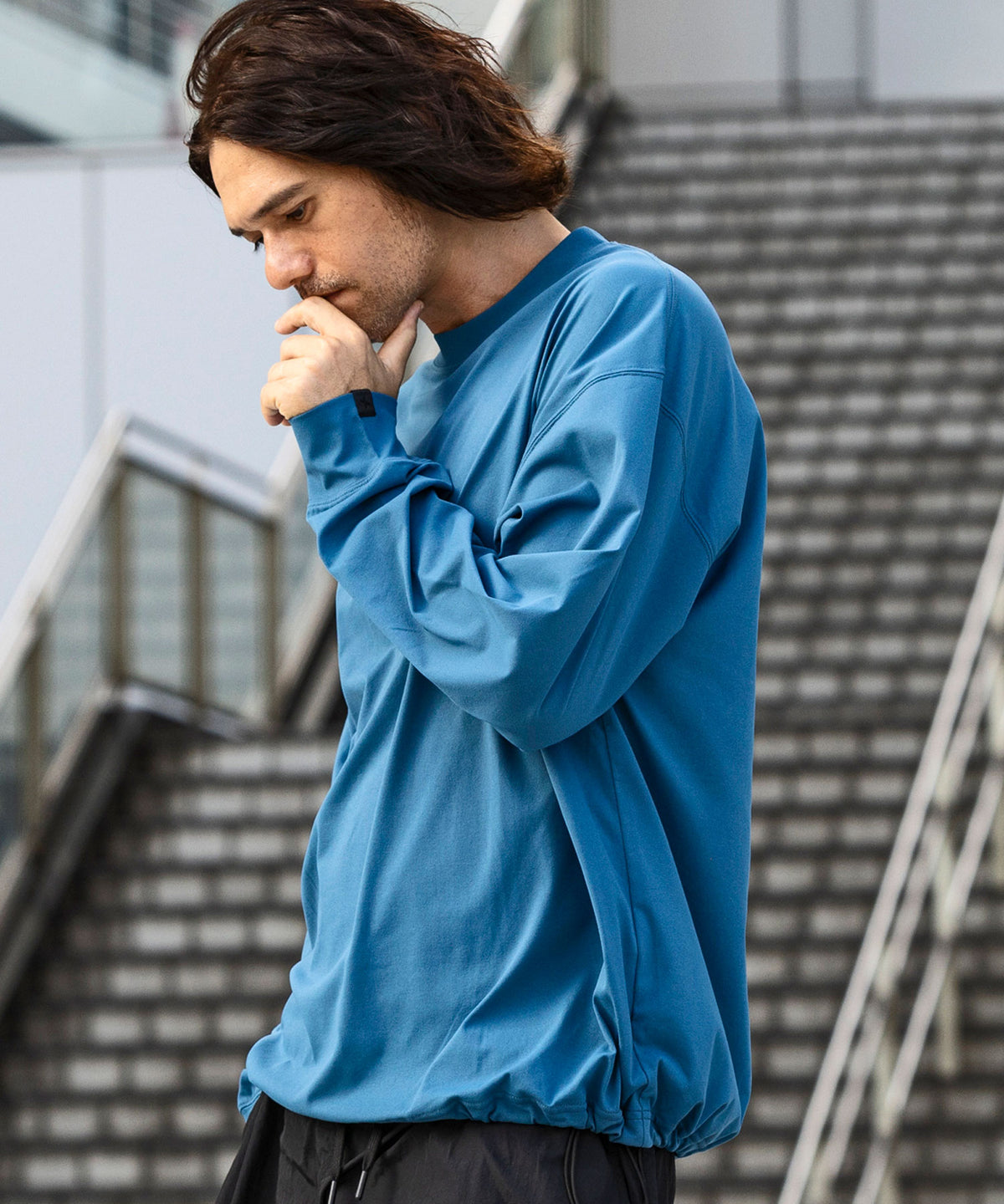 【MENS】DRY DRAW CORD LONG SLEEVE T-SHIRTS ドライドローコードロングスリーブTシャツ / 吸水速乾 / UPF50＋/ +phenix(プラスフェニックス)