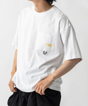 【MENS】ビッグシルエット ワンポイント刺繍 ポケット 半袖Tシャツ /inhabitant(インハビタント)