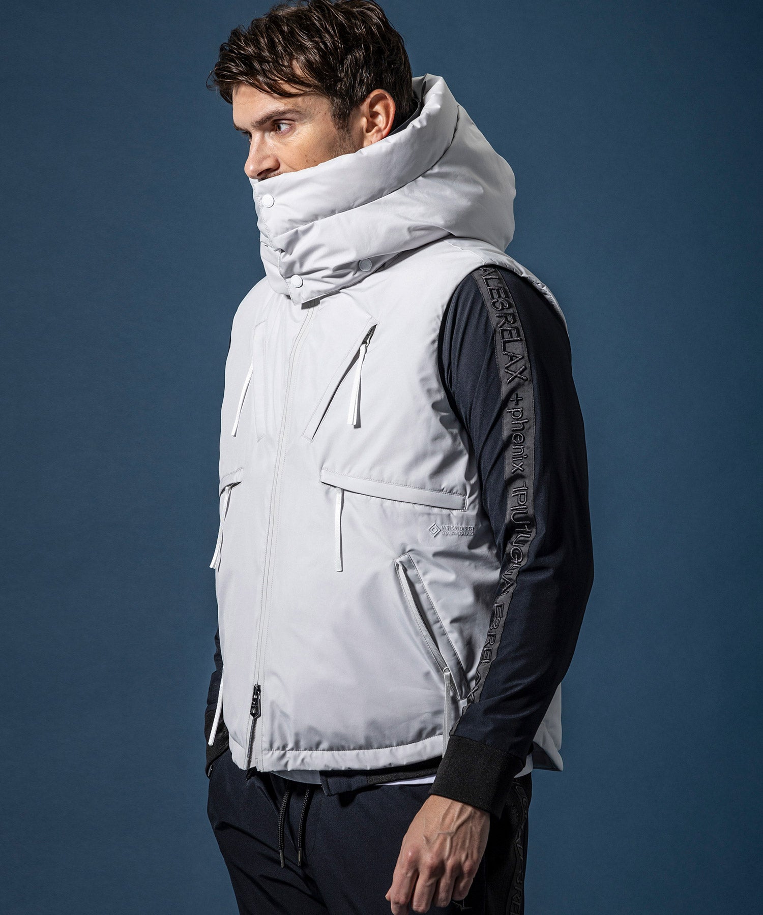 【MENS】GTX DOWN VEST ダウンベスト / WINDSTOPPER(R) プロダクト by GORE-TEX LABS /ウィンドストッパー/ゴアテックス/1PIU1UGUALE3 RELAX × +phenix(ウノピゥウノウグァーレトレ リラックス)