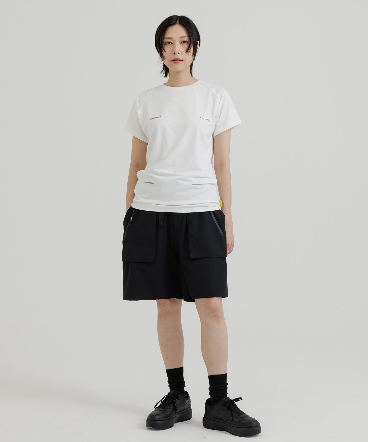 [WOMENS] Quick-Drying Mesh Parts T-Shirt, Techwear, Urban Outdoor, High-Performance Wear, +phenix 