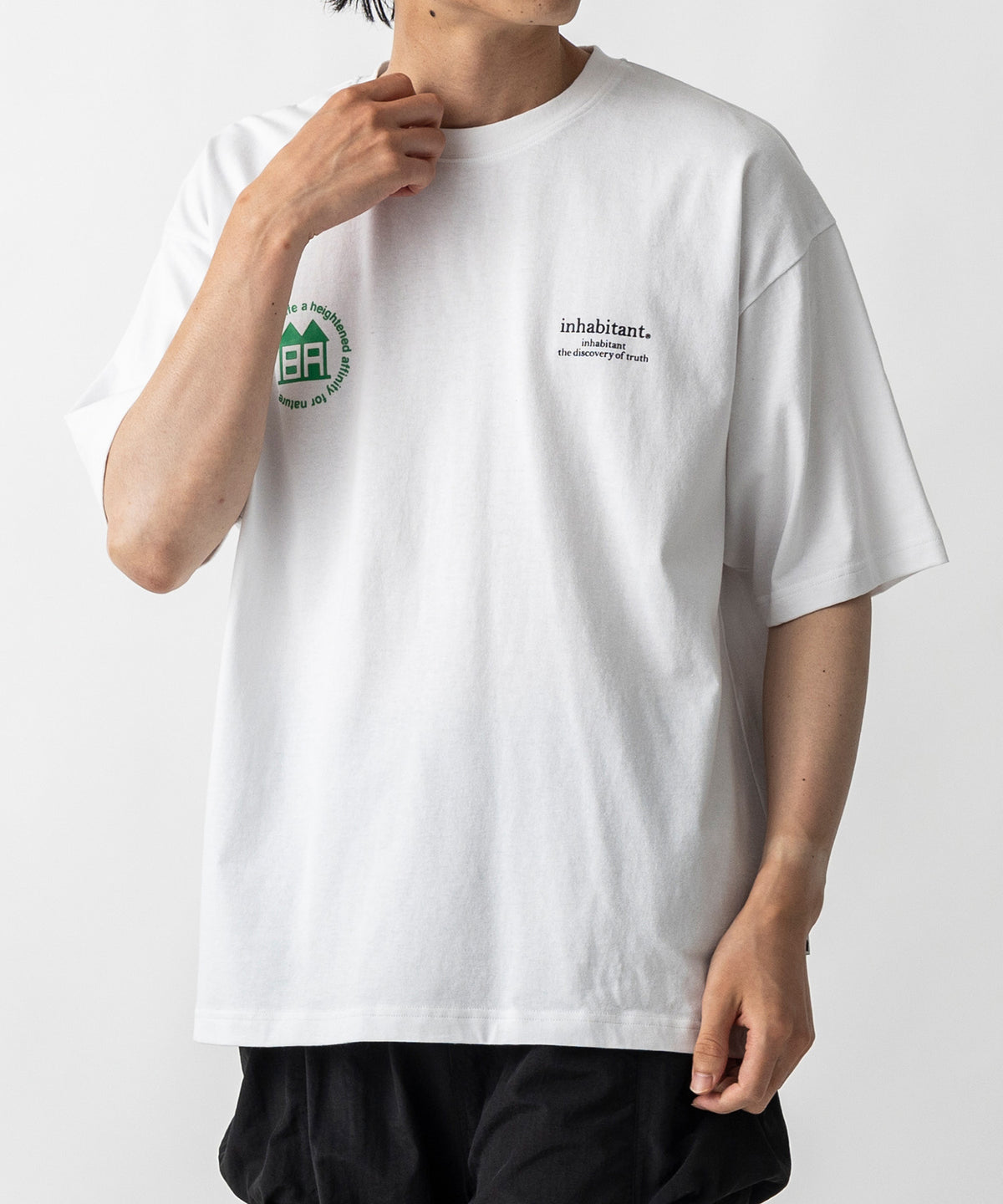 【MENS】ビッグシルエット バックプリント半袖Tシャツ /inhabitant(インハビタント)