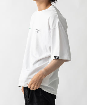 【MENS】ビッグシルエット フロントプリント 切替 半袖ドロストTシャツ /inhabitant(インハビタント)