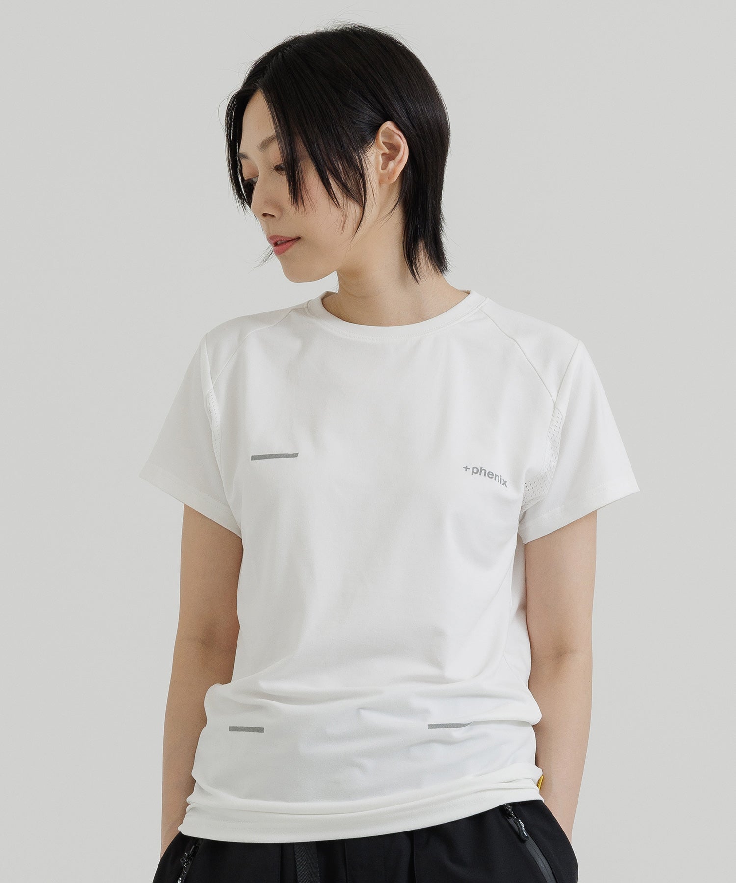 [WOMENS] Quick-Drying Mesh Parts T-Shirt, Techwear, Urban Outdoor, High-Performance Wear, +phenix 