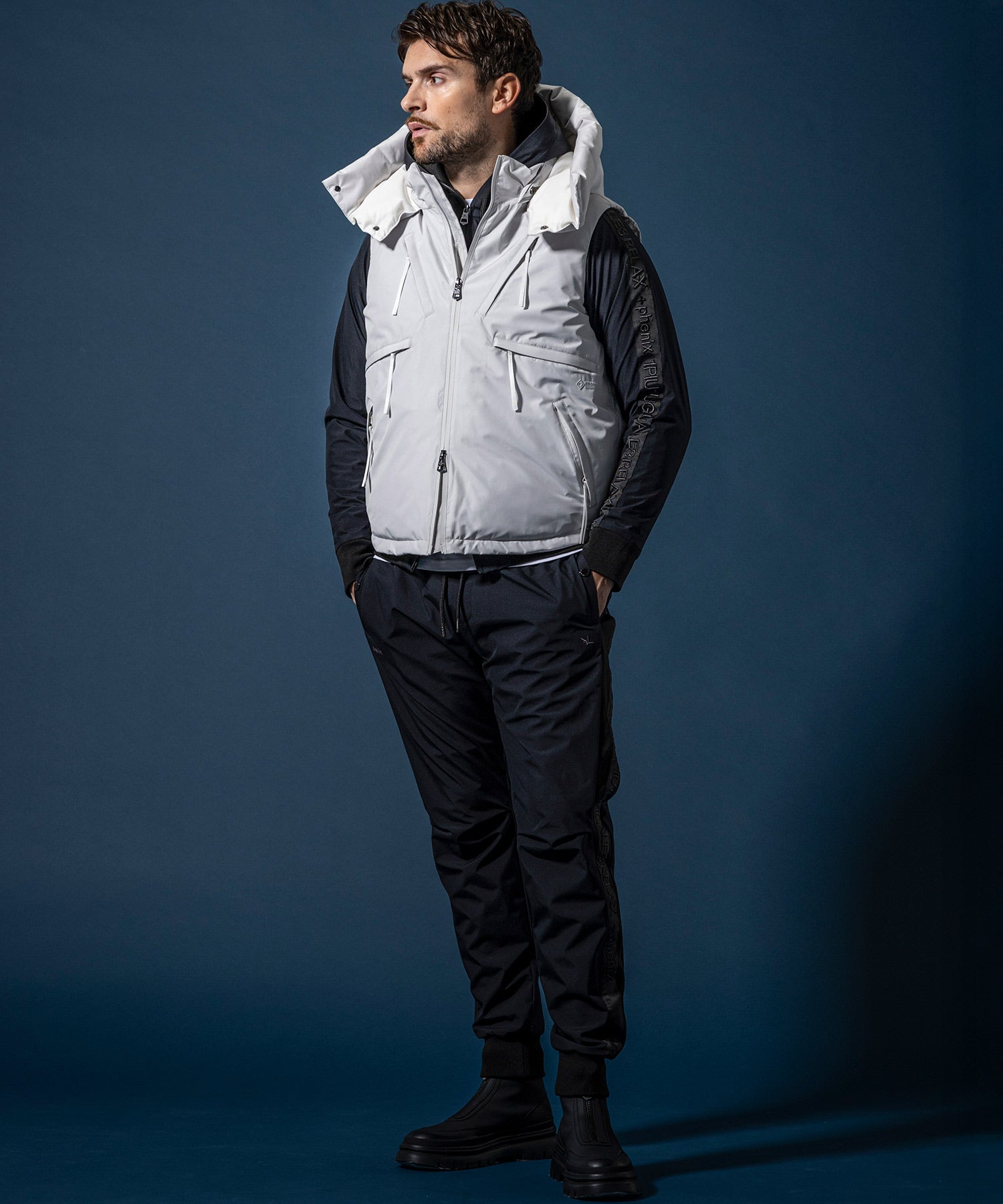 【MENS】GTX DOWN VEST ダウンベスト / WINDSTOPPER(R) プロダクト by GORE-TEX LABS /ウィンドストッパー/ゴアテックス/1PIU1UGUALE3 RELAX × +phenix(ウノピゥウノウグァーレトレ リラックス)