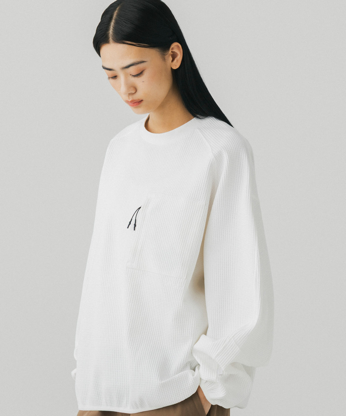 WAFFLE SCULPTED LONG SLEEVE TEE / ワッフルスカルプテッド ロングスリーブTシャツ