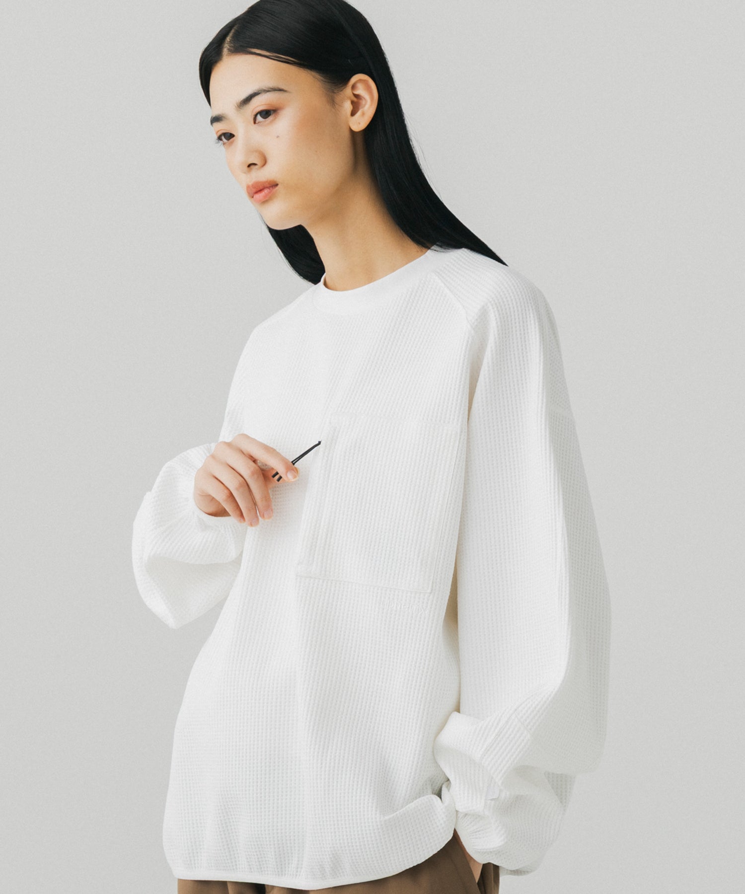 WAFFLE SCULPTED LONG SLEEVE TEE / ワッフルスカルプテッド ロングスリーブTシャツ